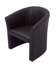 Space Executive Single Tub Chair. 120Kg With Stitching Detail. Black PU Vinyl Only